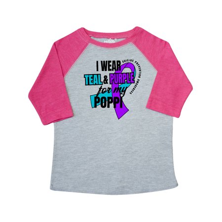 

Inktastic Suicide Prevention I Wear Teal and Purple for My Poppi Gift Toddler Boy or Toddler Girl T-Shirt