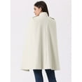 thumbnail image 3 of DARING DIVA Women's Winter Slit Sleeve Double Breasted Cloak Coat Beige S, 3 of 6
