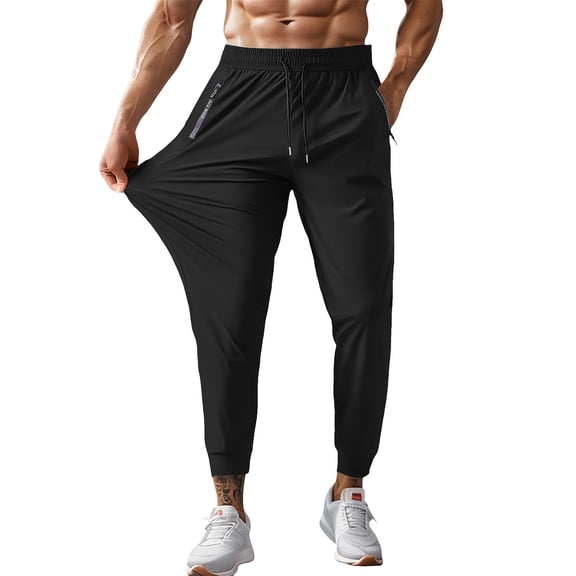 Breezora Mens Lightweight Quick Dry Hiking Pants with Zipper Pockets Breathable Stretch Outdoor Trousers for Fishing Travel Summer L Size Black