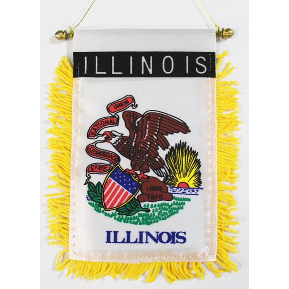 Illinois Window Hanging Flag
