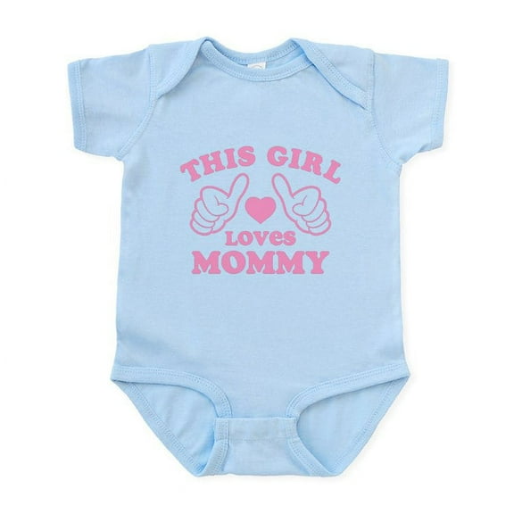 CafePress - This Girl Loves Mommy Infant Bodysuit - Baby Light Bodysuit, Size Newborn - 24 Months