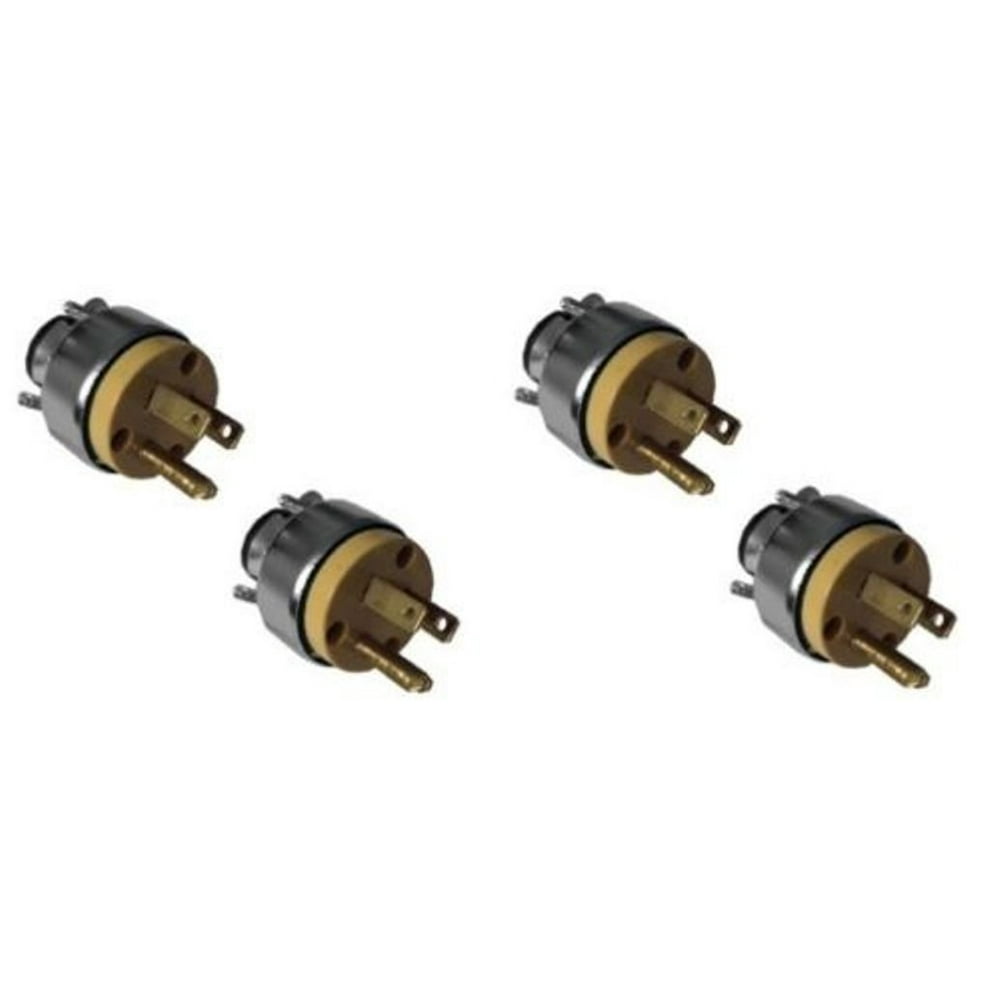 4pc MALE REPLACEMENT EXTENSION CORD ELECTRICAL WIRE REPAIR PLUG ENDS
