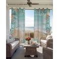 thumbnail image 2 of Summer Starfish Coral Blackout Curtains for Bedroom Living Room, Watercolor Seaweed Ocean Beach 96 In Long Thermal Insulated Room Darkening Drapes Grommet Window Treatments, 52 x 96 In, 2 of 9