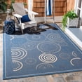 thumbnail image 2 of Safavieh Courtyard Hugo Oriental Indoor/Outdoor Area Rug, Blue/Natural, 6'7" x 6'7" Square, 2 of 13