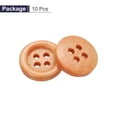 thumbnail image 3 of Uxcell 10pcs 20L Wooden Sewing Button 1/2"(12.5mm) 4 Holes Wood Round Craft Replacement Buttons for Clothing DIY Crafts Decoration, Light Brown, 3 of 6