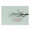 thumbnail image 1 of Live Laugh Love Cutting Board, Couple of Birds in Love Sitting on a Branch with an Inspirational Words, Decorative Tempered Glass Cutting and Serving Board, Small Size, Multicolor, by Ambesonne, 1 of 1