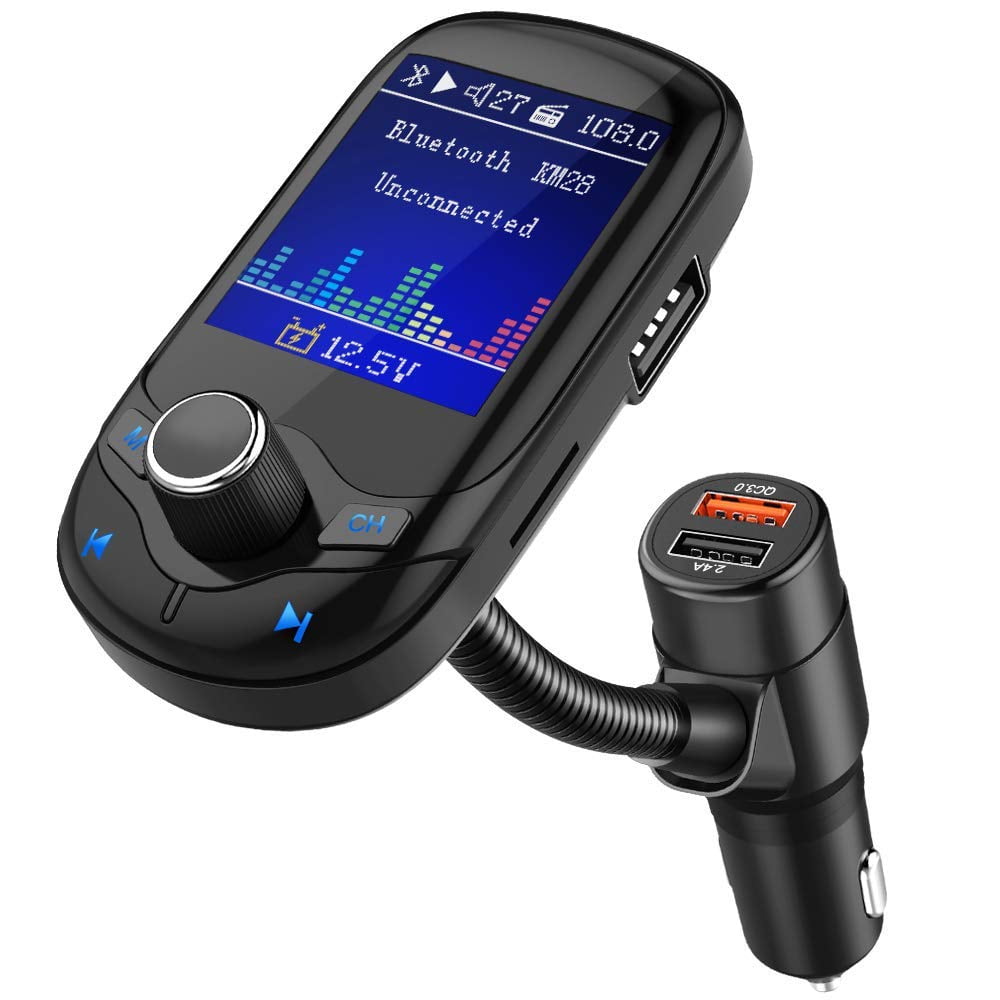 Nulaxy Bluetooth FM Transmitter 1.8" Color Screen Wireless