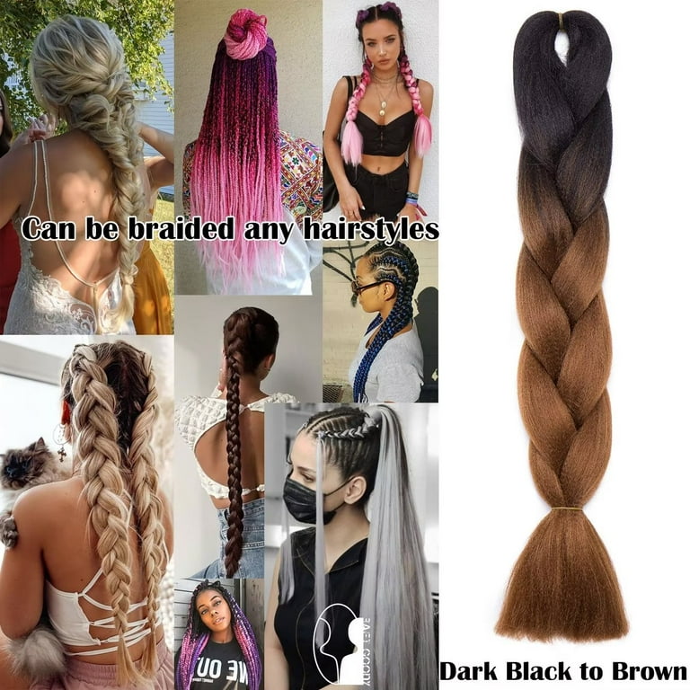 24 Long Jumbo Braiding Hair Extensions Box Braids Afro Twist Ombre For  Human US