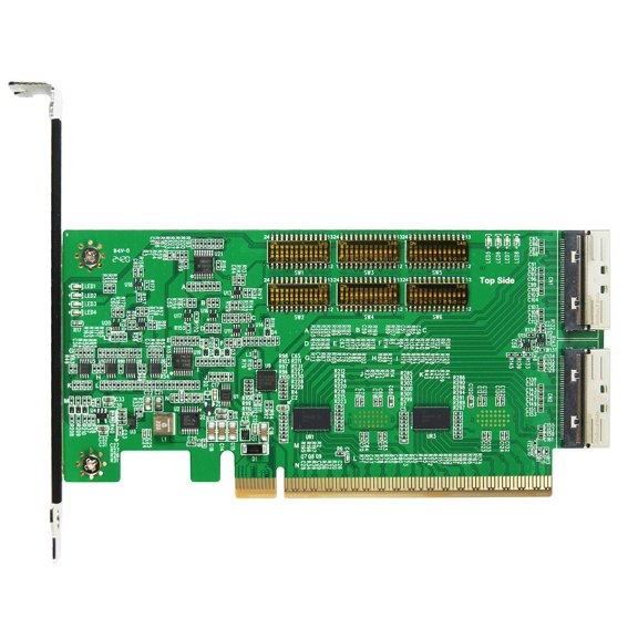 ‌PCIe x16 GEN 5 with ReDriver to MCIO 74P Dual Port  Add-in-Card