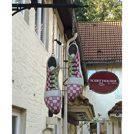 Canvas Print Flensburg Symbol Company Sign Advertising Shoes Stretched Canvas 32 x