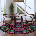 thumbnail image 4 of Round Area Rug 6 Ft, Colorful Mexico Washable Non-Slip Circle Carpet for Living Room/Bedroom, Modern Abstract Flowers Leaf Orange Pink Low-Profile Indoor Mats Collection Rugs for Residential, 4 of 7