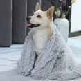 thumbnail image 2 of Katieovy Fluffy Fleece Pet Dog Bed Blankets,40 * 32" Plush Dog Crate Beds,Washable Fuzzy Reversible Sherpa Blanket,Gray, 2 of 8