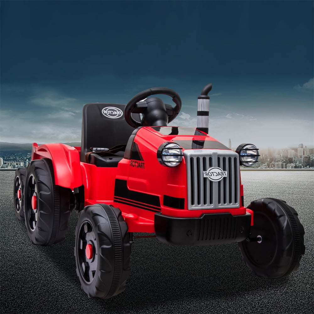 Electric Tractor for Kids, YOFE 12V Ride-On Tractor Toy with Trailer, Battery Powered 6 Wheeler