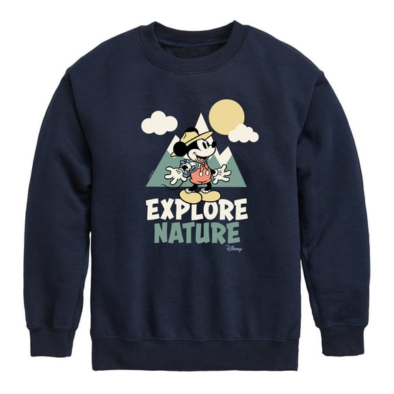 Disney - Mickey Mouse - Explore Nature - Youth Crewneck Fleece Sweatshirt