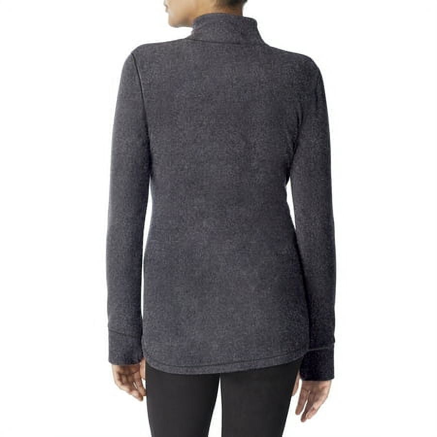 ClimateRight by Cuddl Duds Women's Warm Stretch Fleece Long Sleeve Mock with Half Zip Thermal Base Layer Top, Sizes XS to 4X