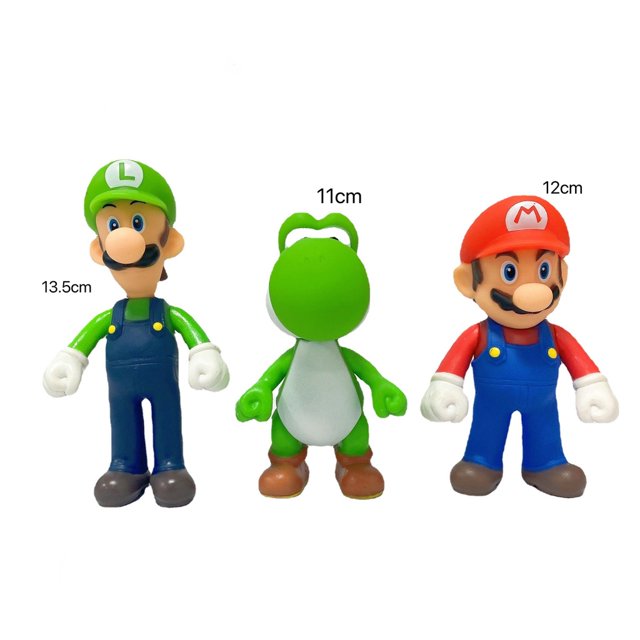(11cm-13cm) Anime Dibujos Animados super mario/3 Figuras Louis Dinosaurio Niño PVC Muñeca Móvil Coche De Juguete Decoración De Escritorio Figura De Gao Jiahui unisex