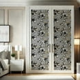 thumbnail image 4 of S4Sassy Peel & Stick Textured Vinyl Wallpaper, Urban Chic Floral Geometric Print Contact Paper Waterproof - Black, 25"X 60", Removable Modern Wall Covering For Home Decor In Bedrooms & Living Areas, 4 of 8