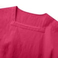 thumbnail image 5 of Women's Solid V-Neck Long Sleeve Casual Top with Three-Quarter Sleeve, 5 of 8