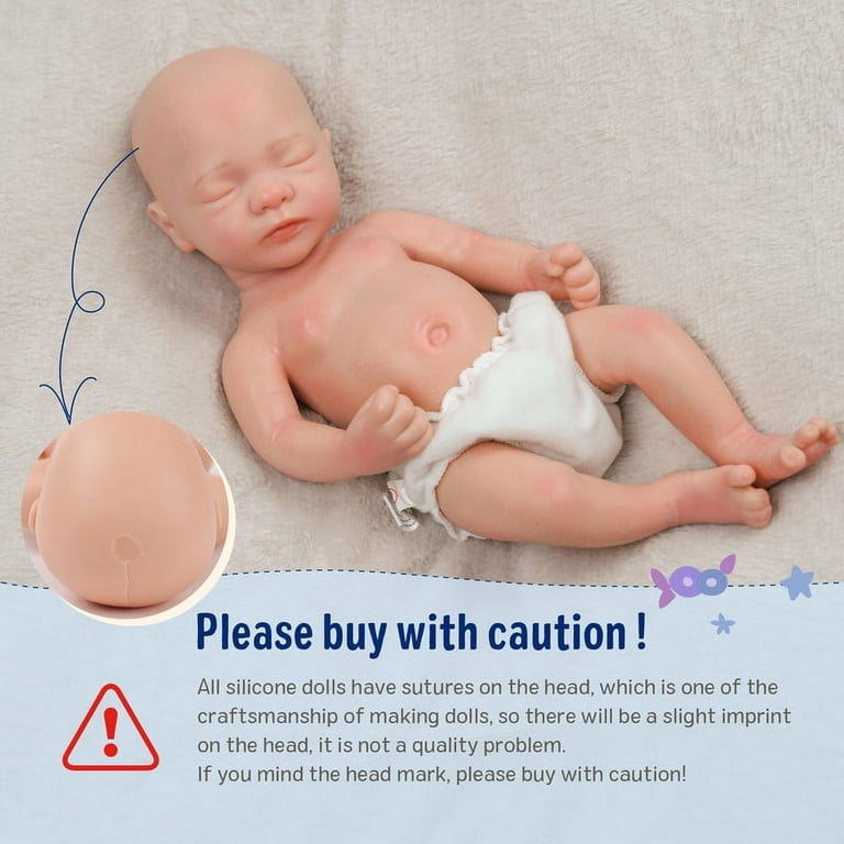 BABESIDE Reborn Baby Dolls Silicone Full Body 12 Inches Solid Platinum  Silicone Baby Doll Sleeping Premiee Girl Realistic-Newborn Baby Dolls for  Kids