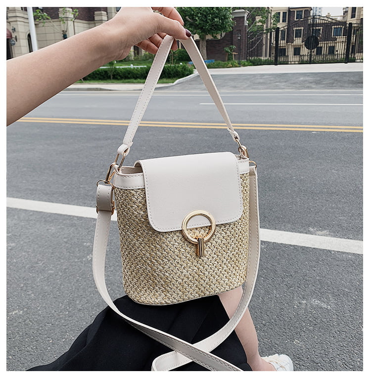 Handbag for Women, GMYLE PU Leather Shoulder Crossbody Tote Bucket Bag  Korean Style Fashion with 2 Removable Straps Design Wide, Gift for Mother  Wife