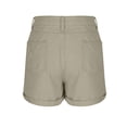 thumbnail image 6 of Women Shorts Casual Stretchy High Waisted Jean Short Cut Off Denim Shorts Trendy Khaki 2XL, 6 of 6