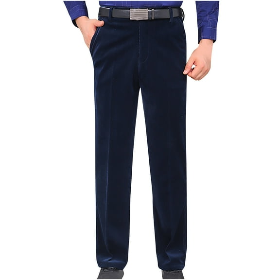 cllios Prime Deals 2024 Men's Corduroy Pant Big and Tall Straight Fit Flat-Front Casual Chino Pants Men's Stain Shield Stretch Slim Fit Flat Front Dress Pant Trousers