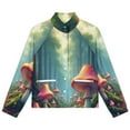 thumbnail image 4 of Jackets for Women Winter Coat Jackets Flannel Stand Collar Jacket(Enchanted Forest with Mushrooms,Size:S-4XL), 4 of 7