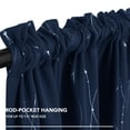 thumbnail image 3 of Deconovo Navy Blue 42 x 72 inch Blackout Curtains Wave Line Foil Printed Drapes for Bedoom, 2 Panels, 3 of 8
