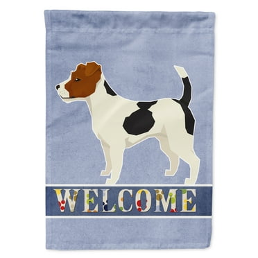 Carolines Treasures CK3606CHF Jack Russell Terrier Welcome Flag Canvas House Size  Large multicolor