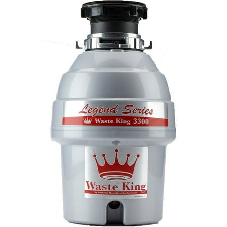 Standard Waste Disposer Flange - Waste King Food Waste Disposer, L-3300 3/4 HP, EZ-Mount