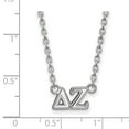 thumbnail image 3 of 925 Sterling Silver Rh-plated LogoArt Delta Zeta Medium Pend With Necklace; 18 inch; for Adults and Teens; for Women and Men, 3 of 3