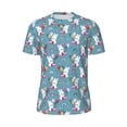 thumbnail image 5 of Wukai Rabbit And Rainbow Print Men's Short-Sleeved Mesh T-Shirt,Quick-Dry Short Sleeve Workout T-Shirt-X-Small, 5 of 8