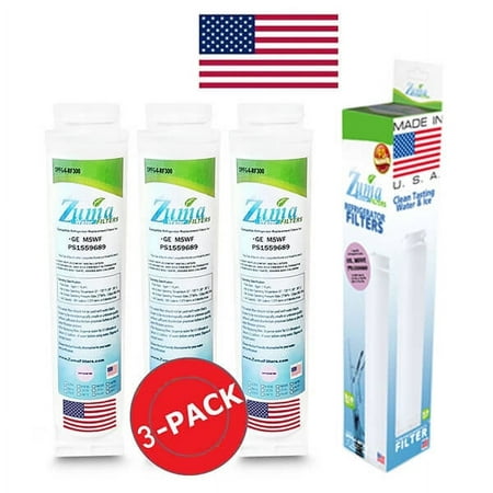 

ZUMA Brand Water and Ice Filter Compatible with GE® WSG-3 - 3 Pack - Made in U.S.A.