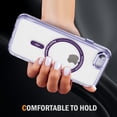 thumbnail image 4 of Magnetic for iPhone 7 / 8 / SE 2022 & 2020 Case, [Fit for MagSafe] [Never Yellowing] [Military Grade Rugged Durable Protection] Back Slim Clear Wireless Charging Shockproof Premium Phone Case,Purple, 4 of 7