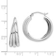 thumbnail image 2 of 925 Sterling Silver Triple Tube Round Hoop Earrings, 2 of 6