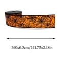 thumbnail image 2 of Spiderweb Pumpkin Bats Plaid Halloween Ribbon 141in, Orange Black Polyester Craft Wrap for Gift Box Wreath Bouquet DIY, Holiday Party Supply, 2 of 7