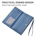 thumbnail image 3 of Simple wallet solid color large capacity student card bag multi-function wallet-blue, 3 of 5