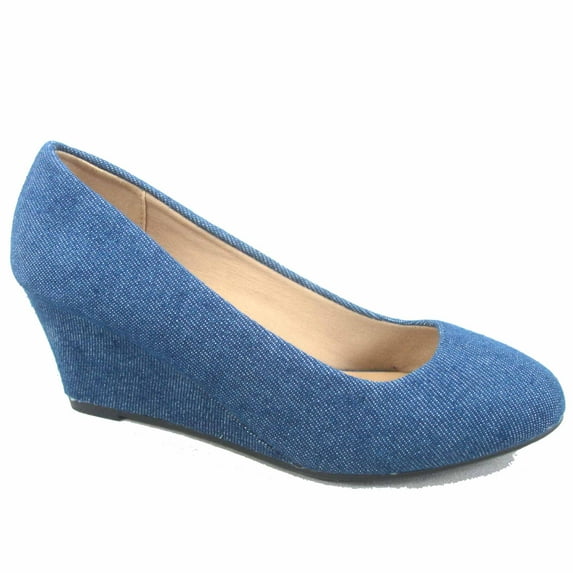 Doris-21 Women's Causal Round Toe Low Wedge Heel Shoes