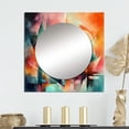 thumbnail image 1 of Designart "Abstract Space Visions in Red and Green" Modern Geometric Square Mirror For Wall Decor - Large Red Square Printed Wall Mirror Art - Square Modern Mirror - Wall Mounted Square Large Mirror, 1 of 5