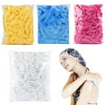 thumbnail image 5 of 100Pcs Shower Cap Disposable Ear Protection Free Size Bath Cap Waterproof Transparent Hair Salon Shower Cap, 5 of 8