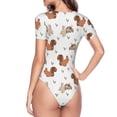 thumbnail image 3 of Uemuo Rabbit And Squirrel Pattern Women's One Piece Short Sleeve Swimsuit Rash Guard Surfing Modest Quick-drying Swimsuit Beach Essentials-XX-Large, 3 of 9