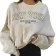 thumbnail image 2 of Fall Sweatshirts for Women 2025 New York Sweatshirt Long Sleeve Crewneck Oversized Graphic Sweatshirt Pullover Tops, 2 of 5