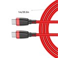 thumbnail image 4 of Cable de carga Cable de cargador tipo C Cable de datos de carga rápida Cable de teléfono trenzado de nailon, 1 metro, 100 W, rojo Inevent EL000726-04, 4 of 7