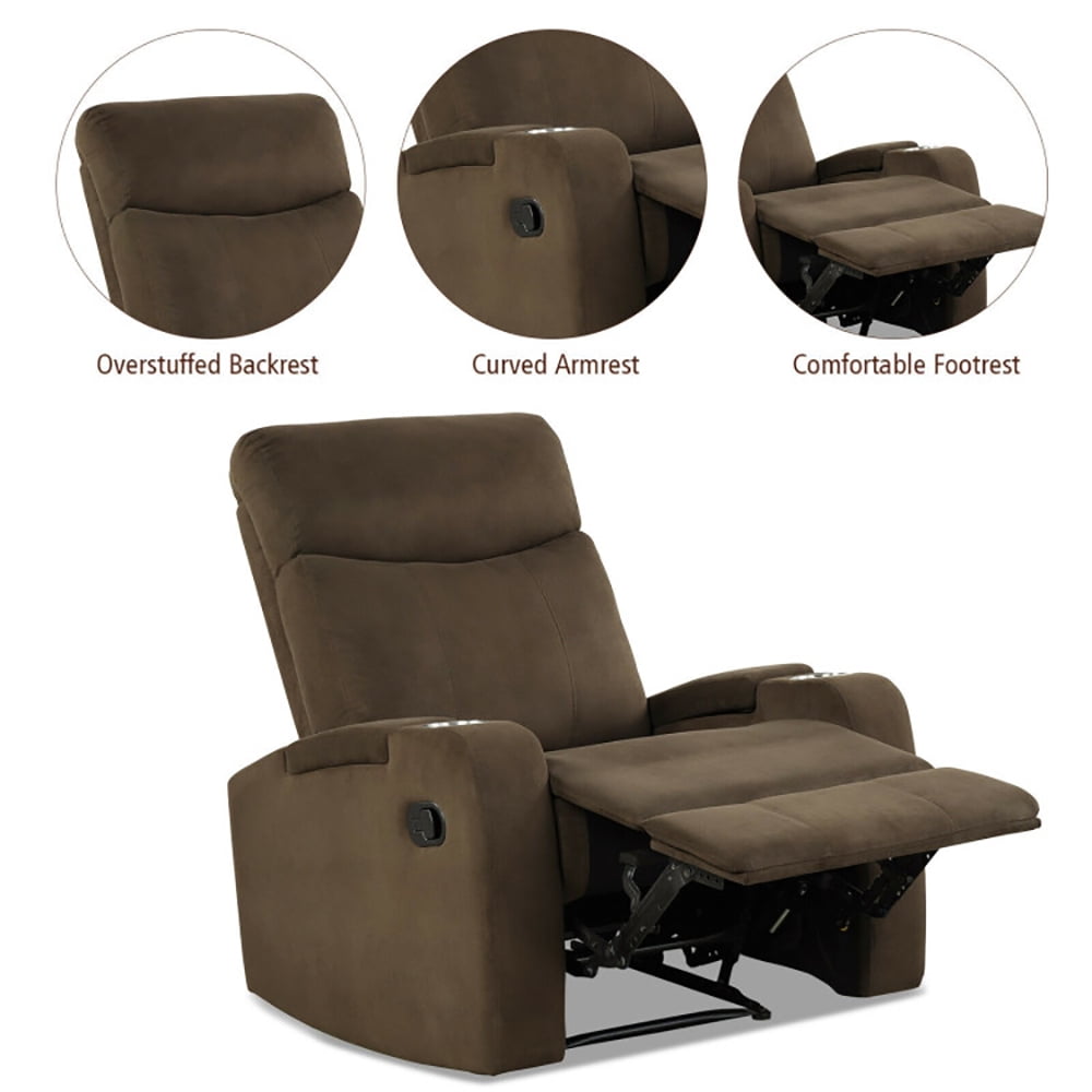 Finihen Recliner Chair, Single Sofa Lounger with Arm Storage and Cup Holder, for Living Room, Bedroom, Coffee Finihen Recliner Chair, Single Sofa Lounger with Arm Storage and Cup Holder, for Living Room, Bedroom, Coffee