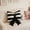 Black, variant on Homellea Faux Striped Bow Pillow with Soft Touch, Insert Core, Decorative Throw Cushion for Living Room Sofa Bedroom, Cute Bowknot Accent Pillow, 11.81"x17.71"