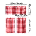 thumbnail image 3 of Gumesh 3 Piece Semi Kitchen Curtains - Light Filtering Buffalo Plaid Tier and Valance Window Curtains Set,Red and White, 54 W x 18 L (1 Panel) + 28 W x 39 L (2 Panels), 3 of 6
