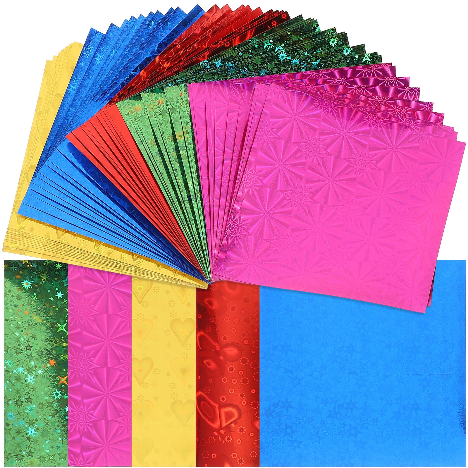  EXCEART 50pcs Jam Reflective Paper Journal Paper Diary Material  Paper Foil Mirror Cardstock Holographic Paper Origami for Kids Dual-Sided  Folding Paper Fine A4 Kraft Paper