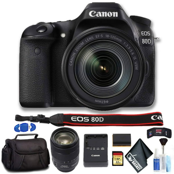Canon EOS 80D DSLR Camera with 18-135mm Lens (Intl Model) Deluxe Bundle
