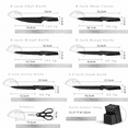thumbnail image 2 of 15-Piece Kitchen Knife Set with Block, High Carbon Stainless Steel Chef Knife Set, Ultra Sharp Cooking Knives, Professional Cutlery Set with Steak Knives (Black Modern Set), 2 of 7