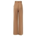 thumbnail image 5 of XFLWAM Women High Waist Casual Wide Leg Long Palazzo Pants Button Down Loose Business Work Office Trousers with Pockets Khaki M, 5 of 9